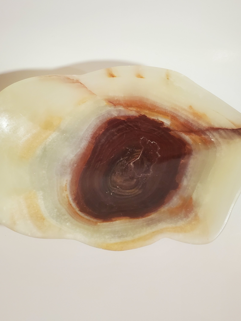 Handcrafted Onyx Polished Decorative Bowl in Cream & Brown Natural Banding - Picture 13 of 16